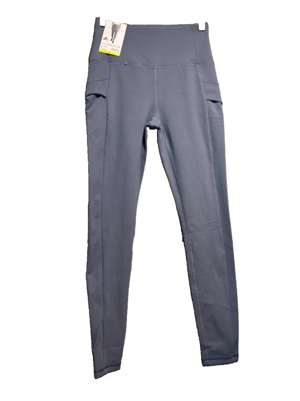 Spyder Active Womens Size SMALL High Waisted Leggings with Pockets Blue Grey